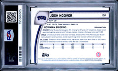 Josh Hoover RC 2024 Bowman U Chrome Fuchsia Mini Diamond Rookie SP 9/125 PSA 9-2