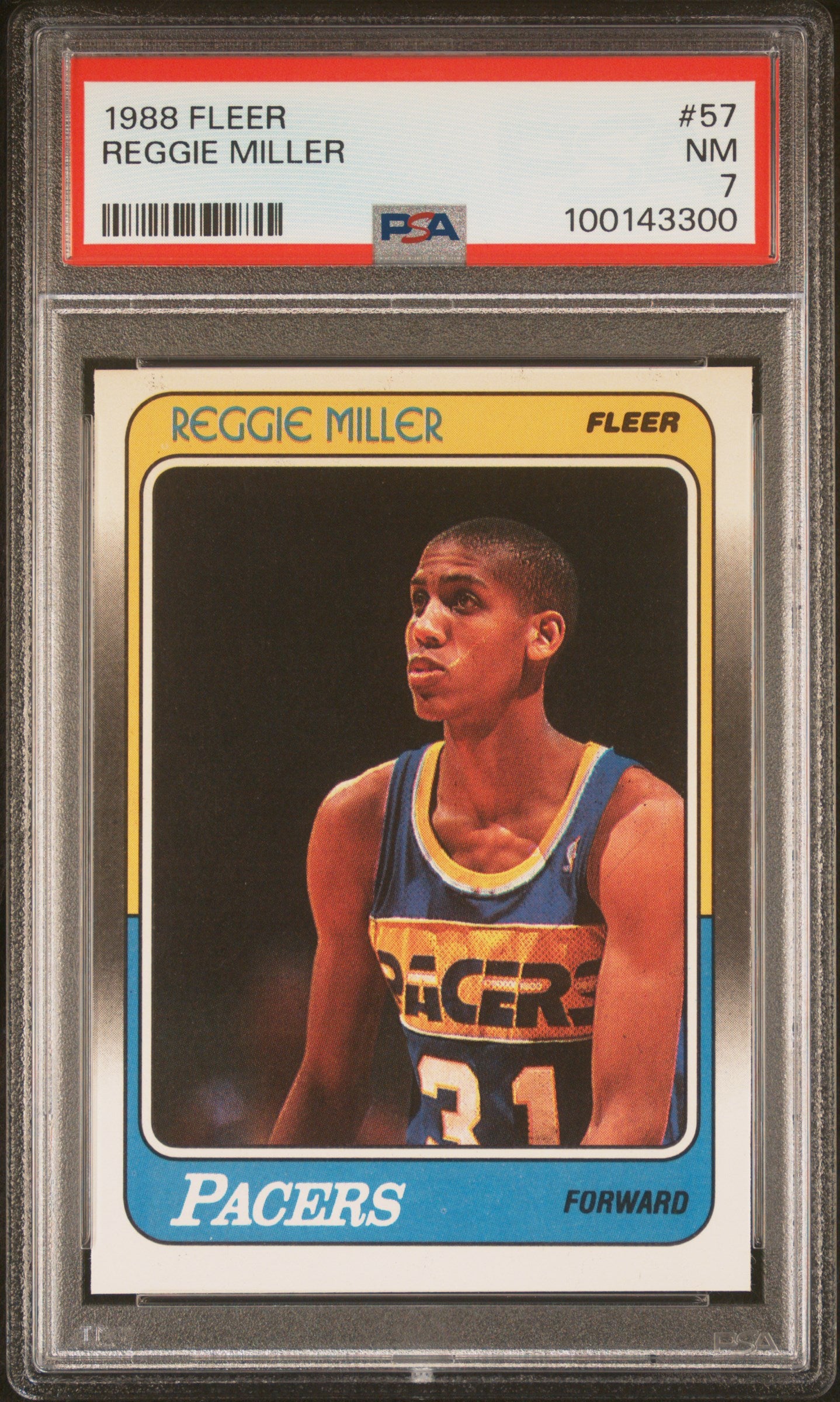 Reggie Miller RC 1988-89 Fleer Rookie #57 PSA 7