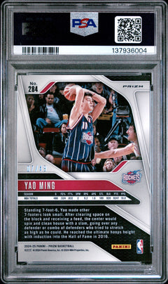 Yao Ming 2024-25 Panini Prizm Orange SP 7/49 PSA 9-2