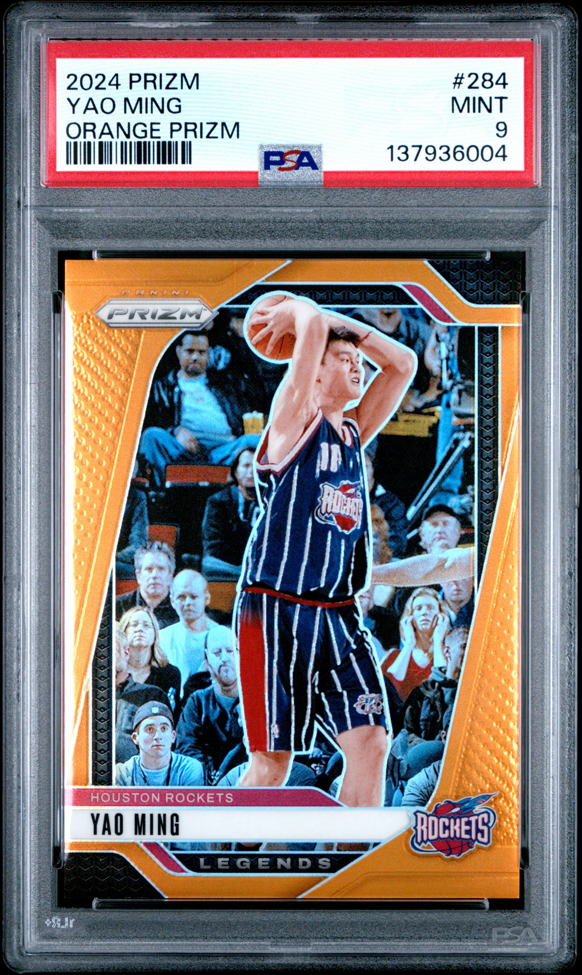 Yao Ming 2024-25 Panini Prizm Orange SP 7/49 PSA 9