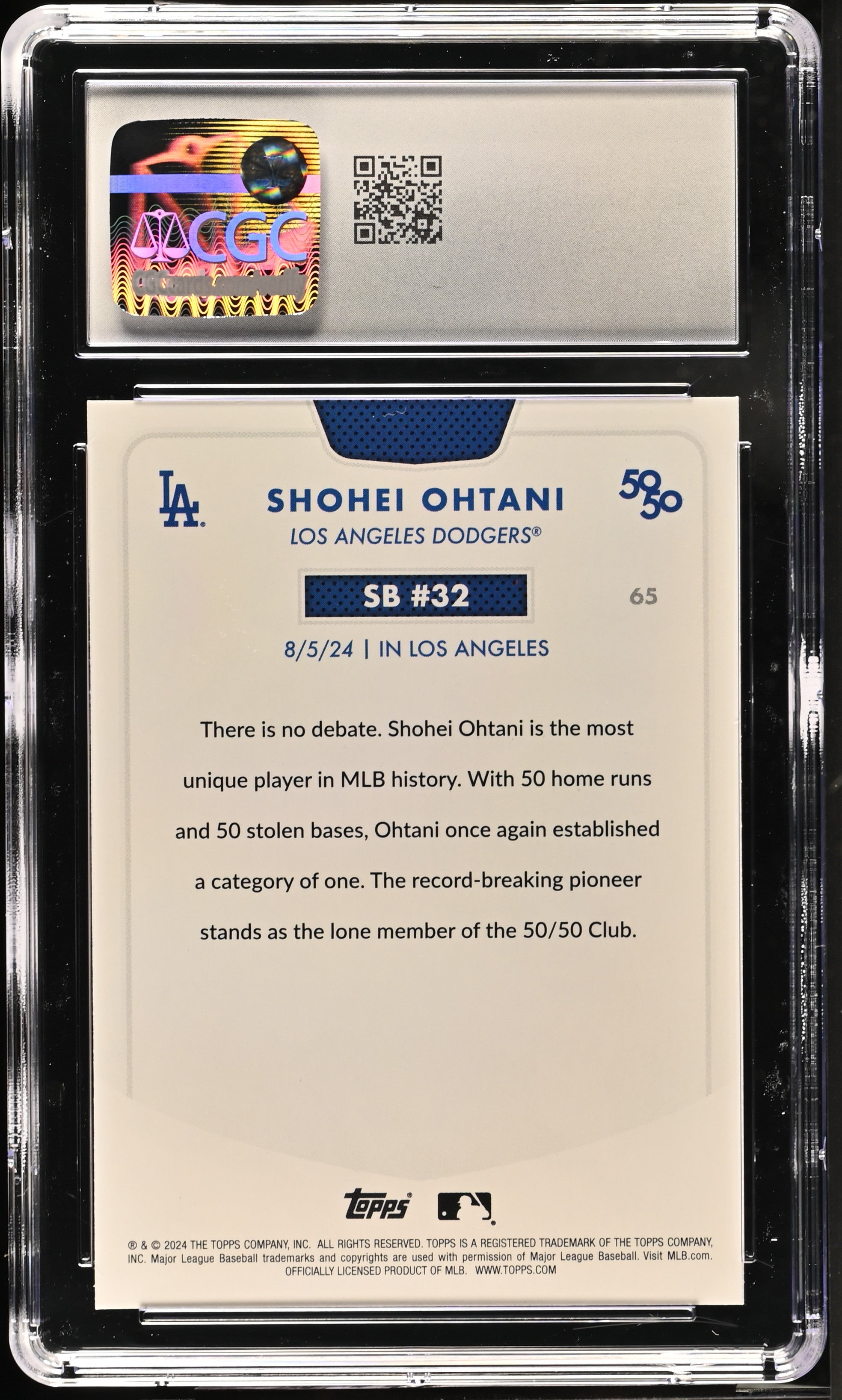 Shohei Ohtani 2024 Topps 50/50 #65 CGC 10