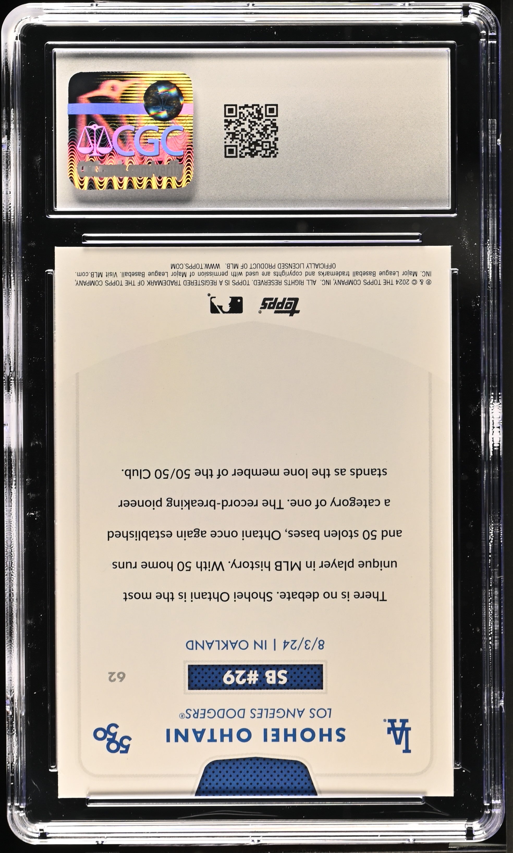 Shohei Ohtani 2024 Topps 50/50 #62 CGC 10