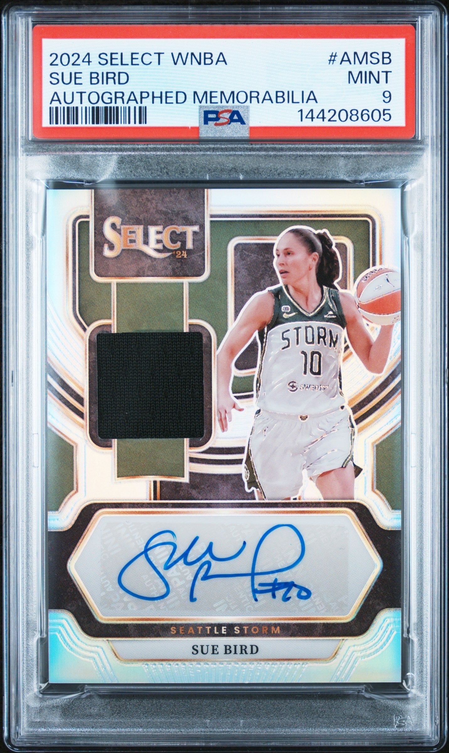 Sue Bird 2024 Panini Select WNBA Jersey Auto PSA 9