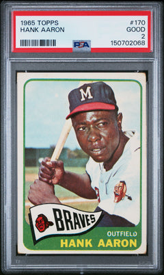 Hank Aaron 1965 Topps Baseball #170 PSA 2-1