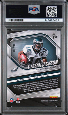 Desean Jackson 2025 Panini Prizm Red Scope Choice SP 16/20 PSA 10-2
