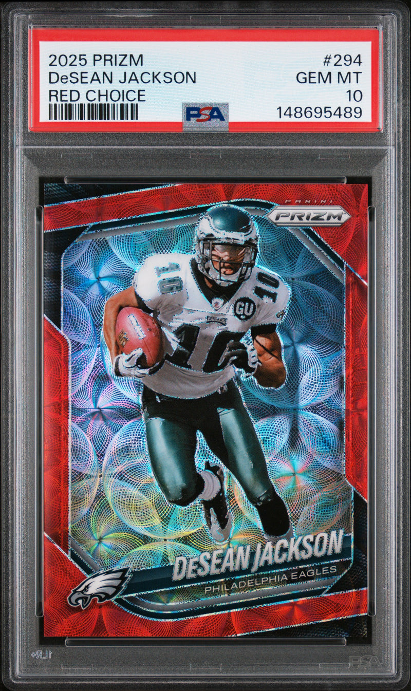 Desean Jackson 2025 Panini Prizm Red Scope Choice SP 16/20 PSA 10-1