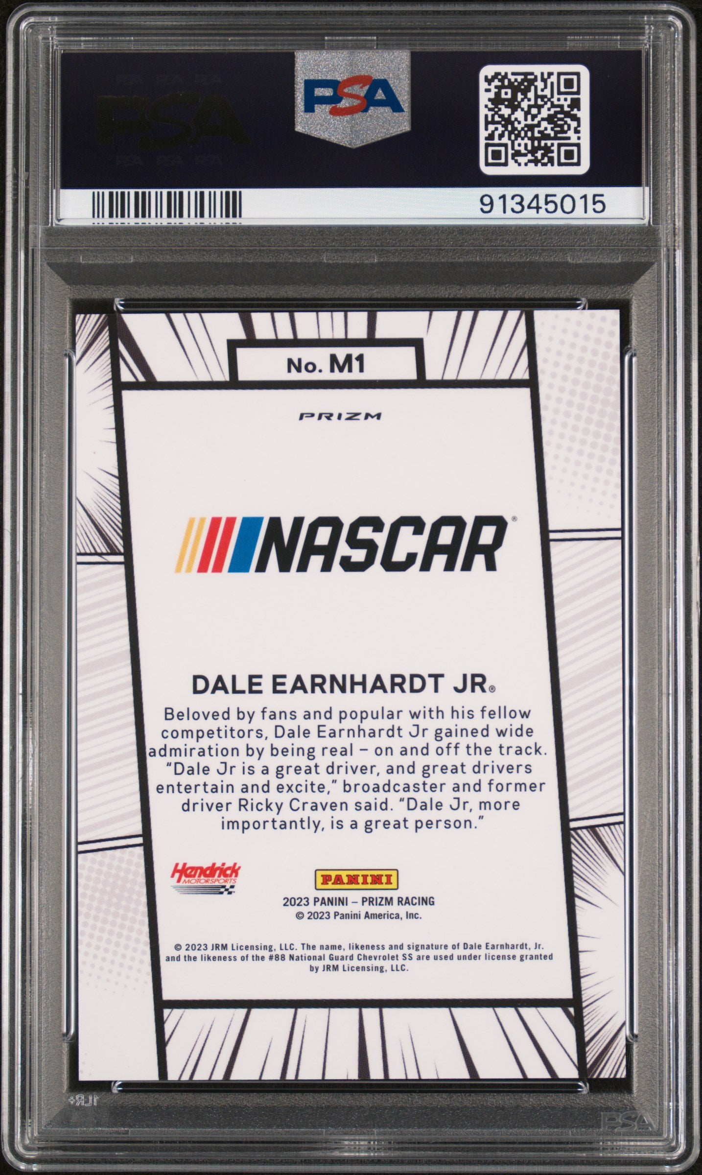 Dale Earnhardt Jr 2023 Panini Prizm NASCAR Manga Case Hit SSP PSA 10-2