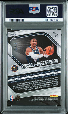 Russell Westbrook 2024-25 Panini Prizm Black Red Power SP 61/75 PSA 10-2