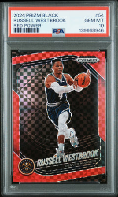 Russell Westbrook 2024-25 Panini Prizm Black Red Power SP 61/75 PSA 10-1