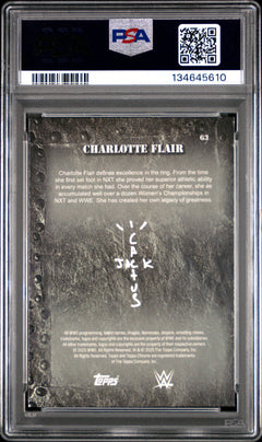 Charlotte Flair 2025 Topps Chrome X Cactus Jack WWE #63 PSA 10-2