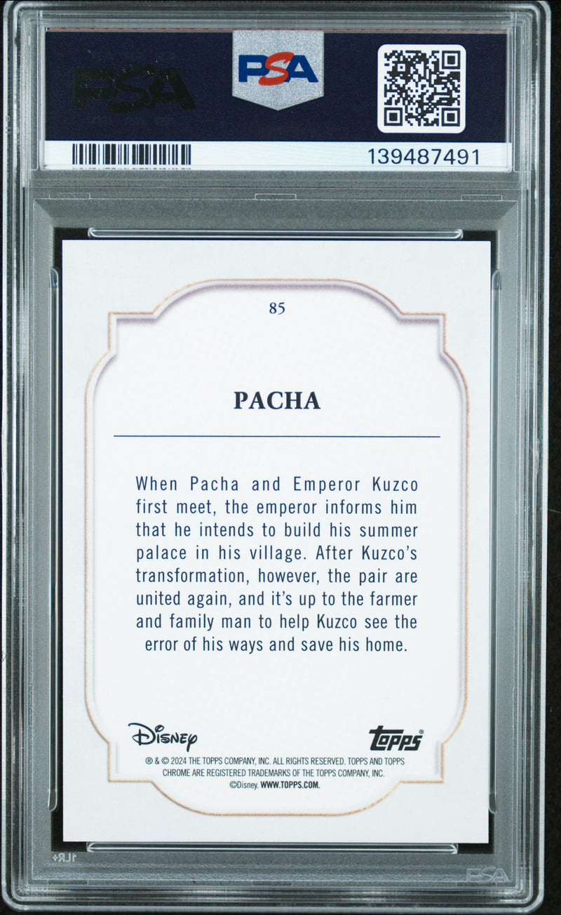 Pacha 2024 Topps Chrome Disney Dark & Light Blue Lava Refractor SP 40/75 PSA 10-2