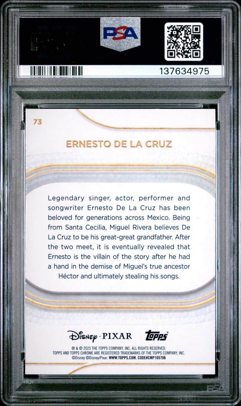 Ernesto De La Cruz 2025 Topps Chrome Disney Prism Refractor #73 PSA 10-2