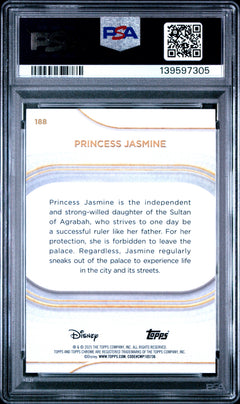Princess Jasmine 2025 Topps Chrome Disney Black White Shimmer Refractor SP 74/101 PSA 10-2