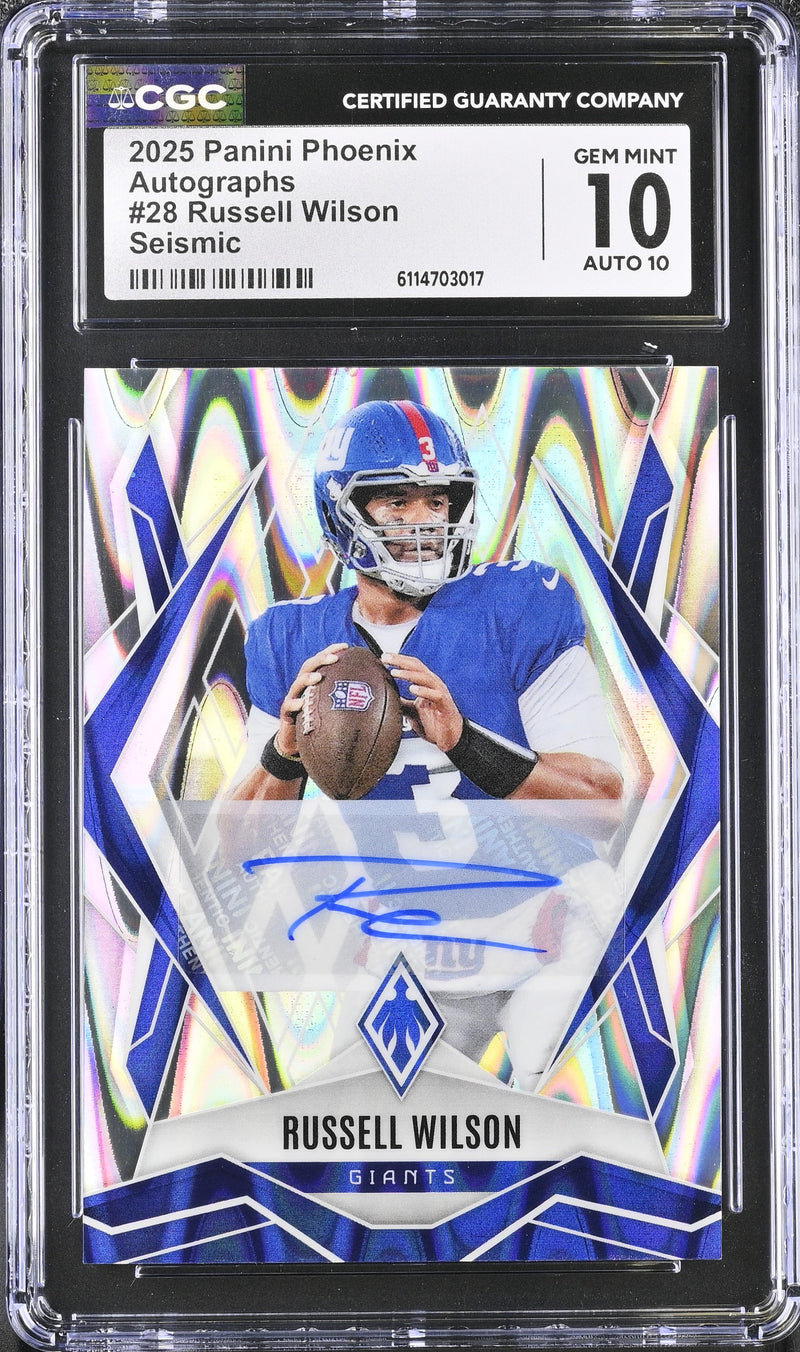 Russell Wilson 2025 Panini Phoenix Seismic Auto SP 2/10 CGC 10-1