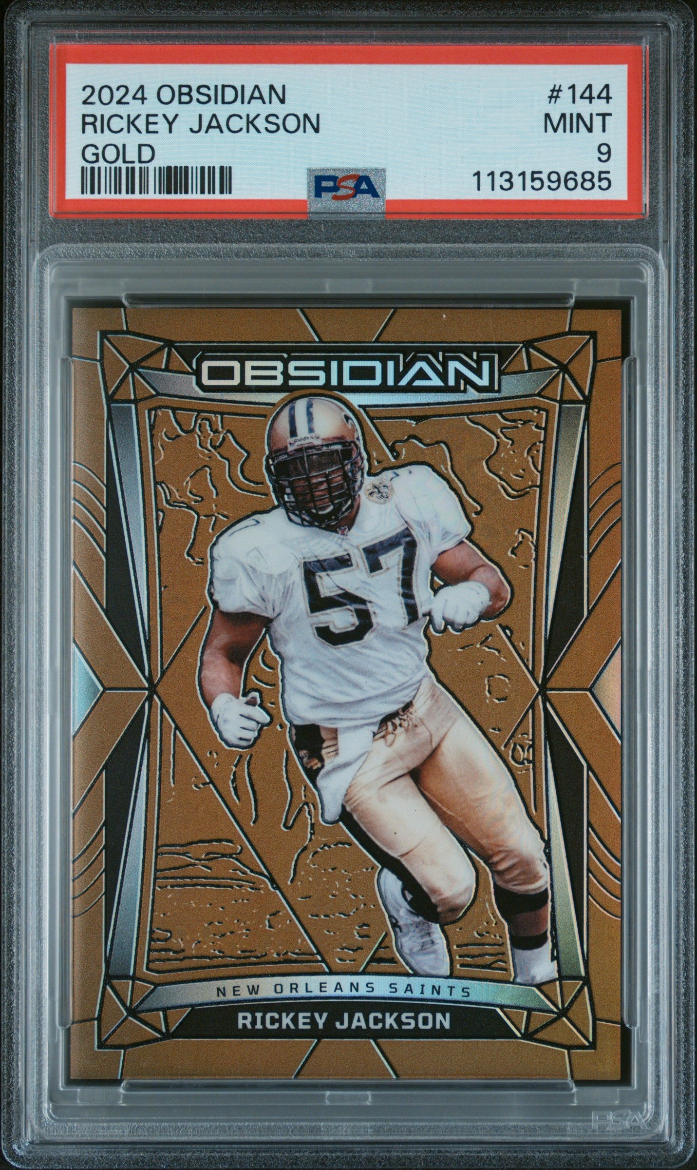 Rickey Jackson 2024 Panini Obsidian Gold SP 8/10 PSA 9-1