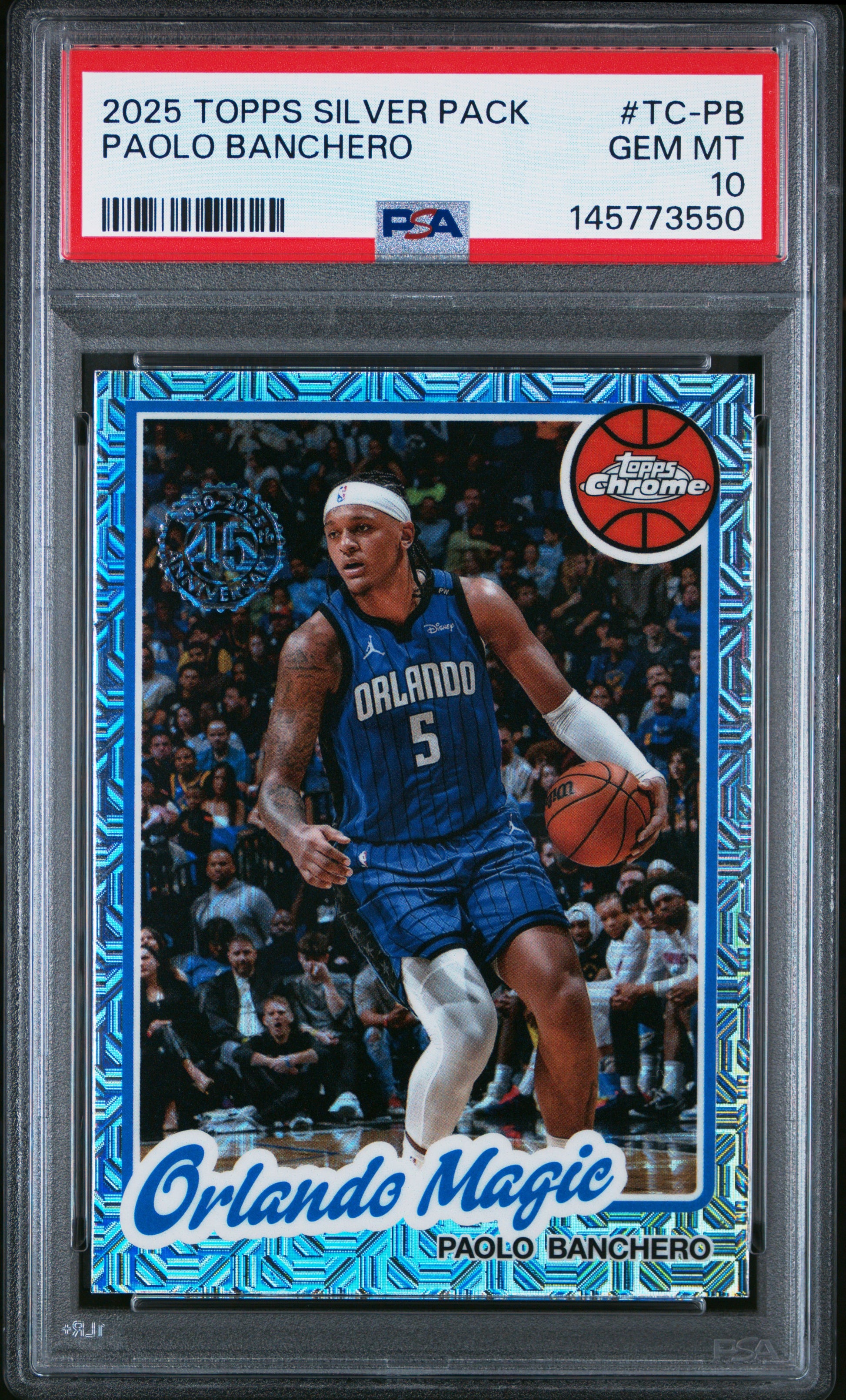 Paolo Banchero 2025-26 Topps Silver Pack Chrome 1980 Throwback PSA 10-1