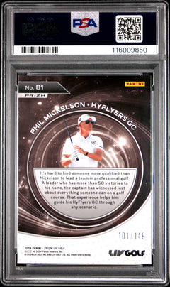 Phil Mickelson 2024 Panini Prizm Liv Golf Red Captains SP 101/149 PSA 10-2