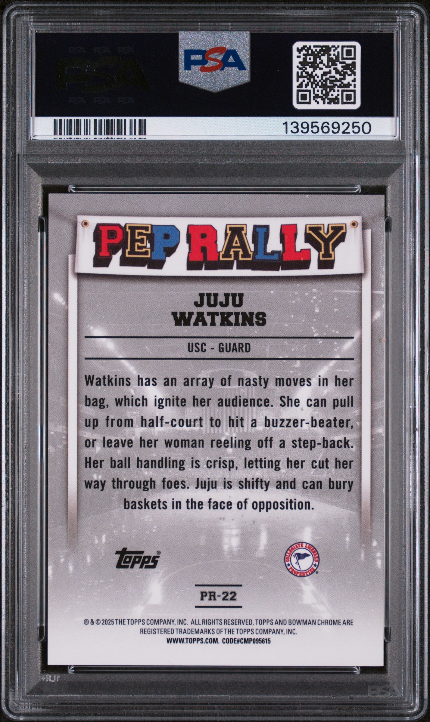 Juju Watkins RC 2024-25 Bowman U Chrome Gold Pep Rally Rookie SP 49/50 PSA 9-2