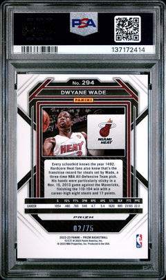 Dwyane Wade 2022-23 Panini Prizm Red Power SP 2/75 PSA 9-2