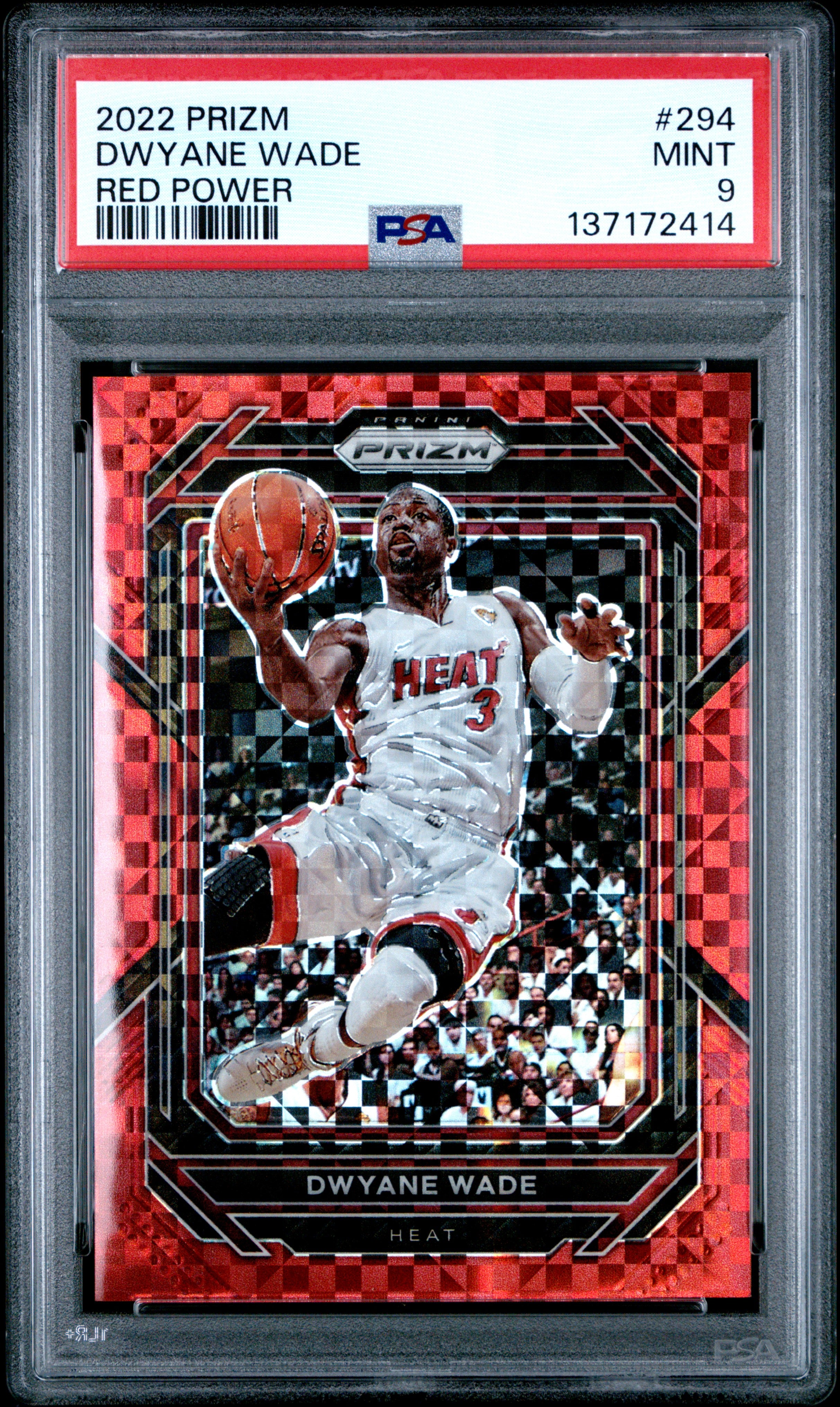 Dwyane Wade 2022-23 Panini Prizm Red Power SP 2/75 PSA 9