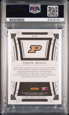 Drew Brees 2023 National Treasures Collegiate Century Gold SP 1/10 PSA 8-2