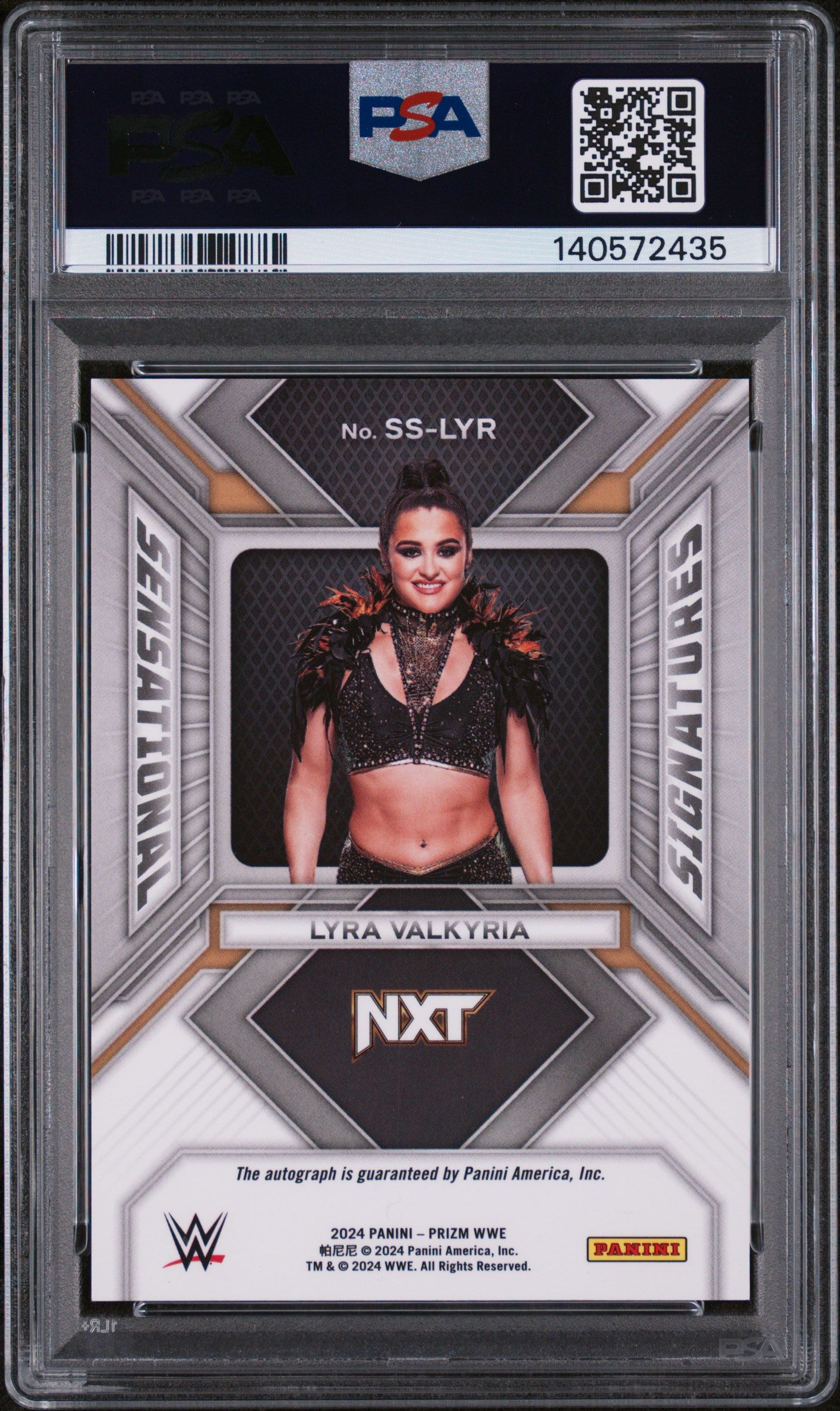 Lyra Valkyria 2024 Panini Prizm WWE Sensational Signature Auto PSA 10