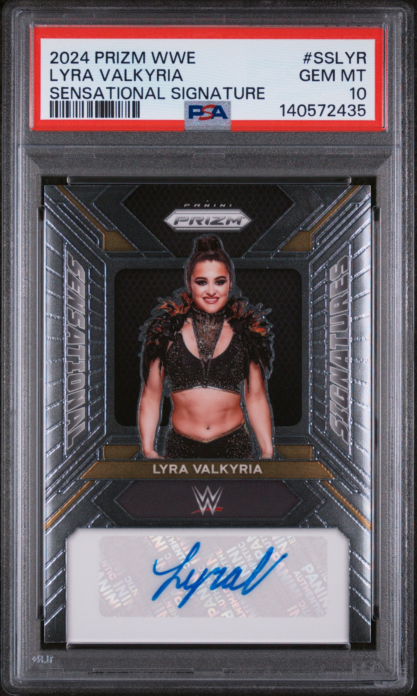 Lyra Valkyria 2024 Panini Prizm WWE Sensational Signature Auto PSA 10