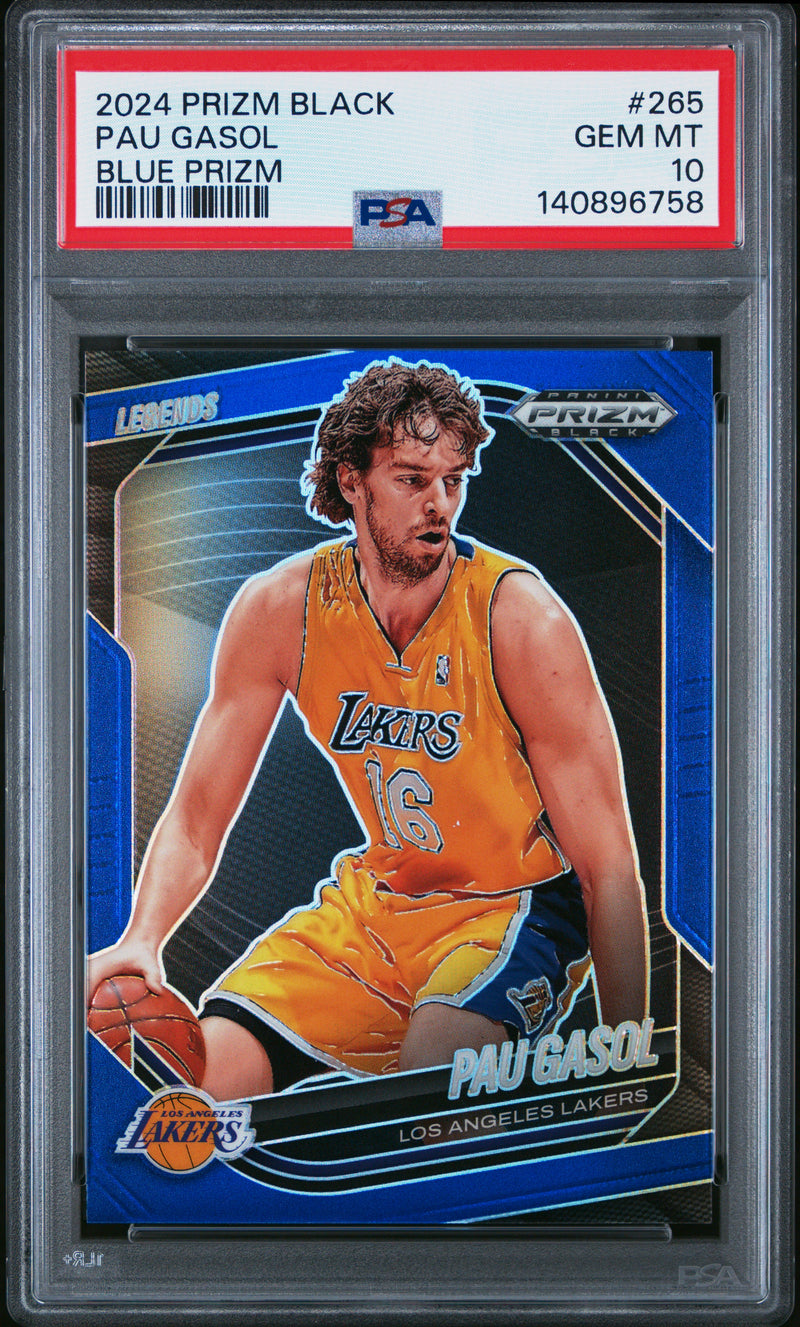 Pau Gasol 2024-25 Panini Prizm Black Blue SP 198/199 PSA 10-1