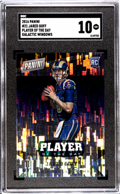 Jared Goff RC 2016 Panini Player Of The Day Galactic Windows Rookie #21 SGC 10-1