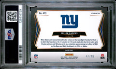 Malik Nabers RC 2024 Panini Select Field Level Tri-Color Prizm Rookie SP 47/99 PSA 9-2