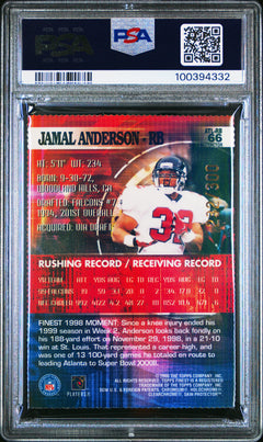 Jamal Anderson 2000 Topps Finest Gold Refractor SP 232/300 PSA 8-2