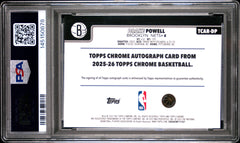 Jeremiah Fears RC 2025-26 Topps Chrome Gold Geometric Generation Rising Rookie SP 32/50 PSA 9-2