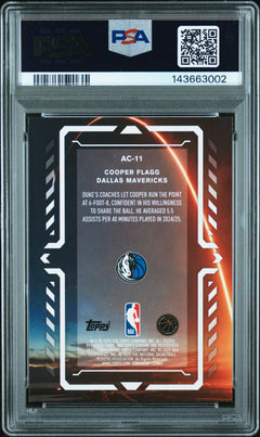 Cooper Flagg RC 2025-26 Topps Chrome Raywave Activators Rookie PSA 9-2