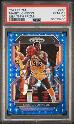 Magic Johnson 2021-22 Panini Prizm NBA 75th Anniversary #248 PSA 10-1
