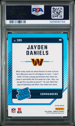 Jayden Daniels RC 2024 Donruss Optic Preview Red Wave Rated Rookie #389 PSA 10-2