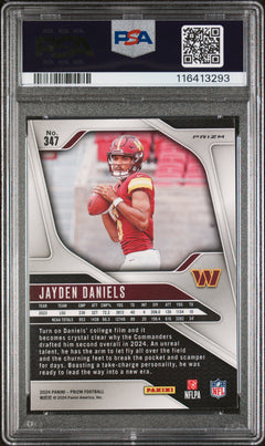 Jayden Daniels RC 2024 Panini Prizm Green Ice Rookie #347 PSA 9-2