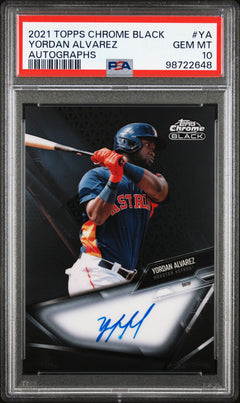 Yordan Alvarez 2021 Topps Chrome Black Auto PSA 10-1