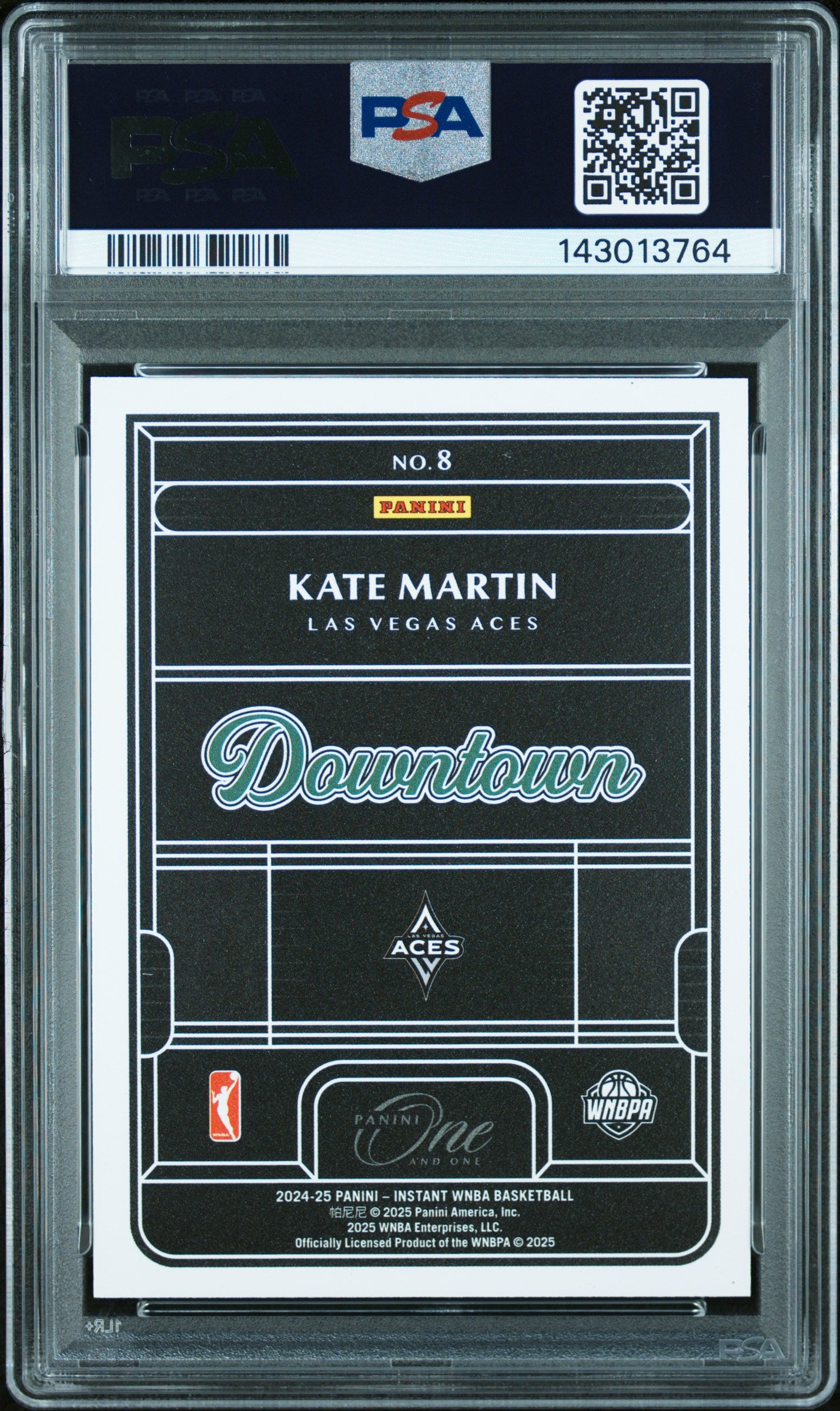 Kate Martin RC 2024 Panini Rookie Royalty WNBA Downtown! SSP #8 PSA 10-2