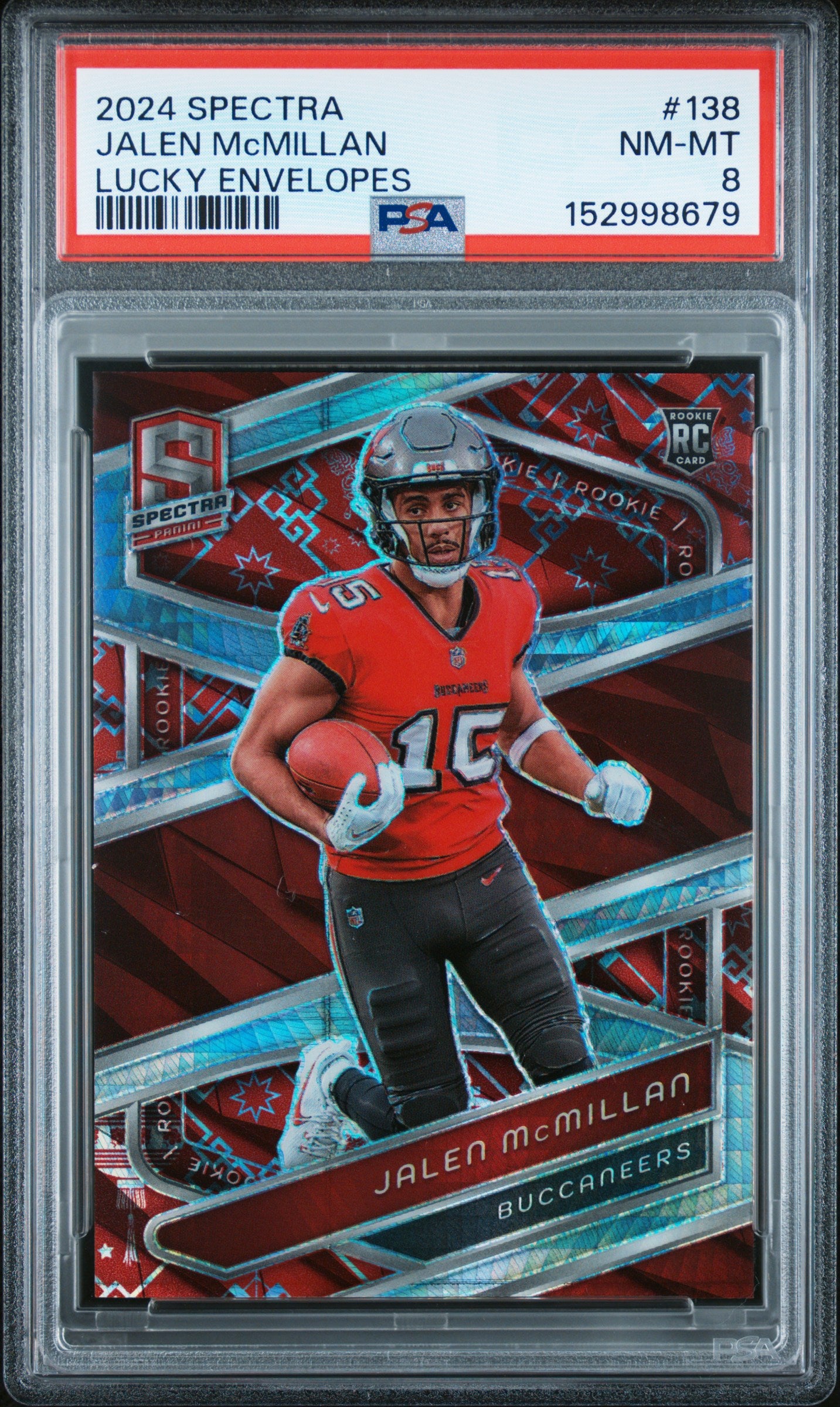 Jalen Mcmillan RC 2024 Panini Spectra Lucky Envelope Rookie SP 7/8 PSA 8