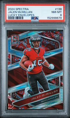 Jalen Mcmillan RC 2024 Panini Spectra Lucky Envelope Rookie SP 7/8 PSA 8-1