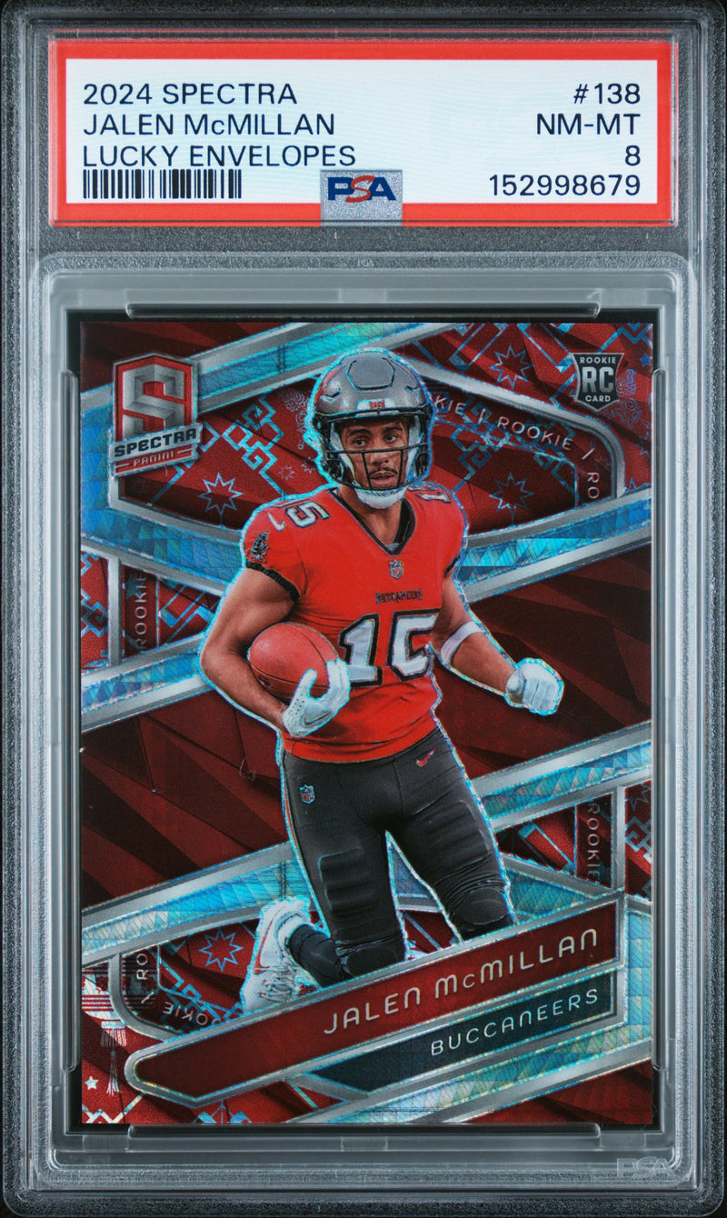 Jalen Mcmillan RC 2024 Panini Spectra Lucky Envelope Rookie SP 7/8 PSA 8-1