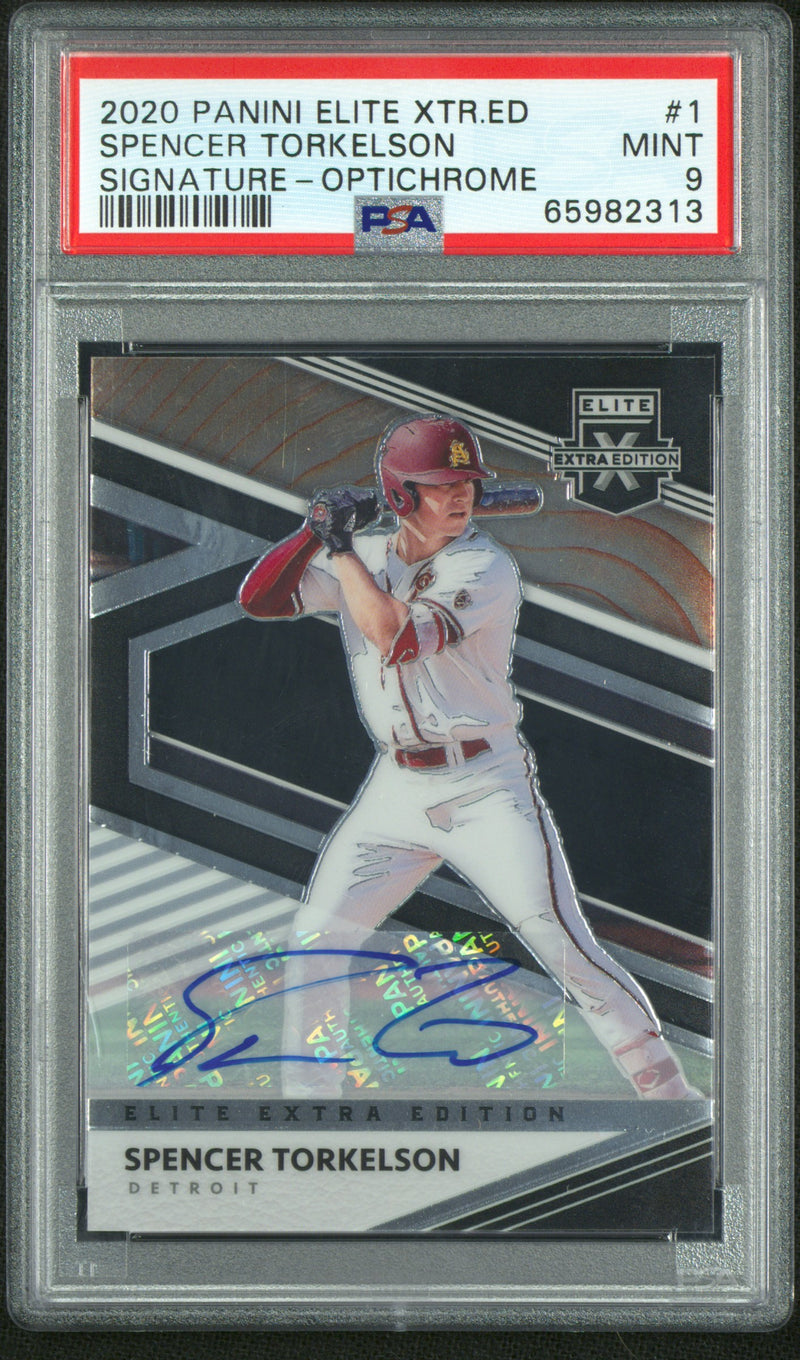 Spencer Torkelson 2020 Panini Elite Extra Edition Optichrome Auto #1 PSA 9-1