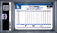 Freddie Freeman 2025 Topps Chrome Logofractor Purple SP 239/250 PSA 9-2