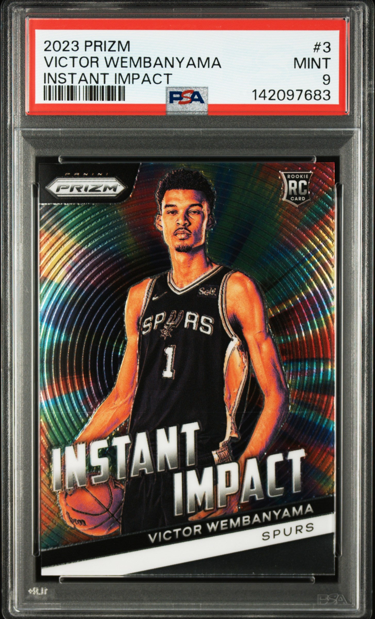 Victor Wembanyama RC 2023-24 Panini Prizm Instant Impact Rookie #3 PSA 9-1