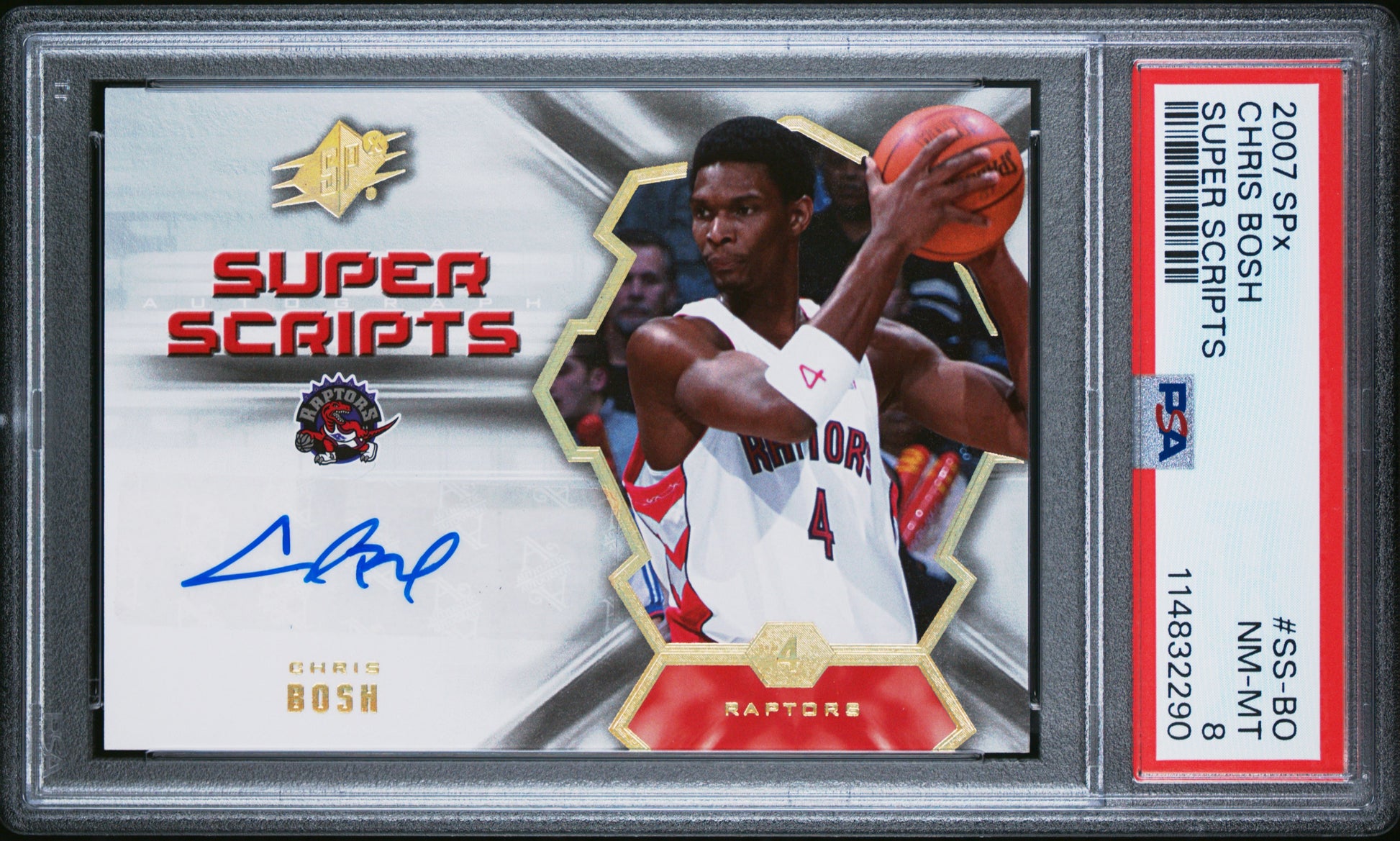 Chris Bosh 2007-08 UD Spx Super Scripts Auto PSA 8-1