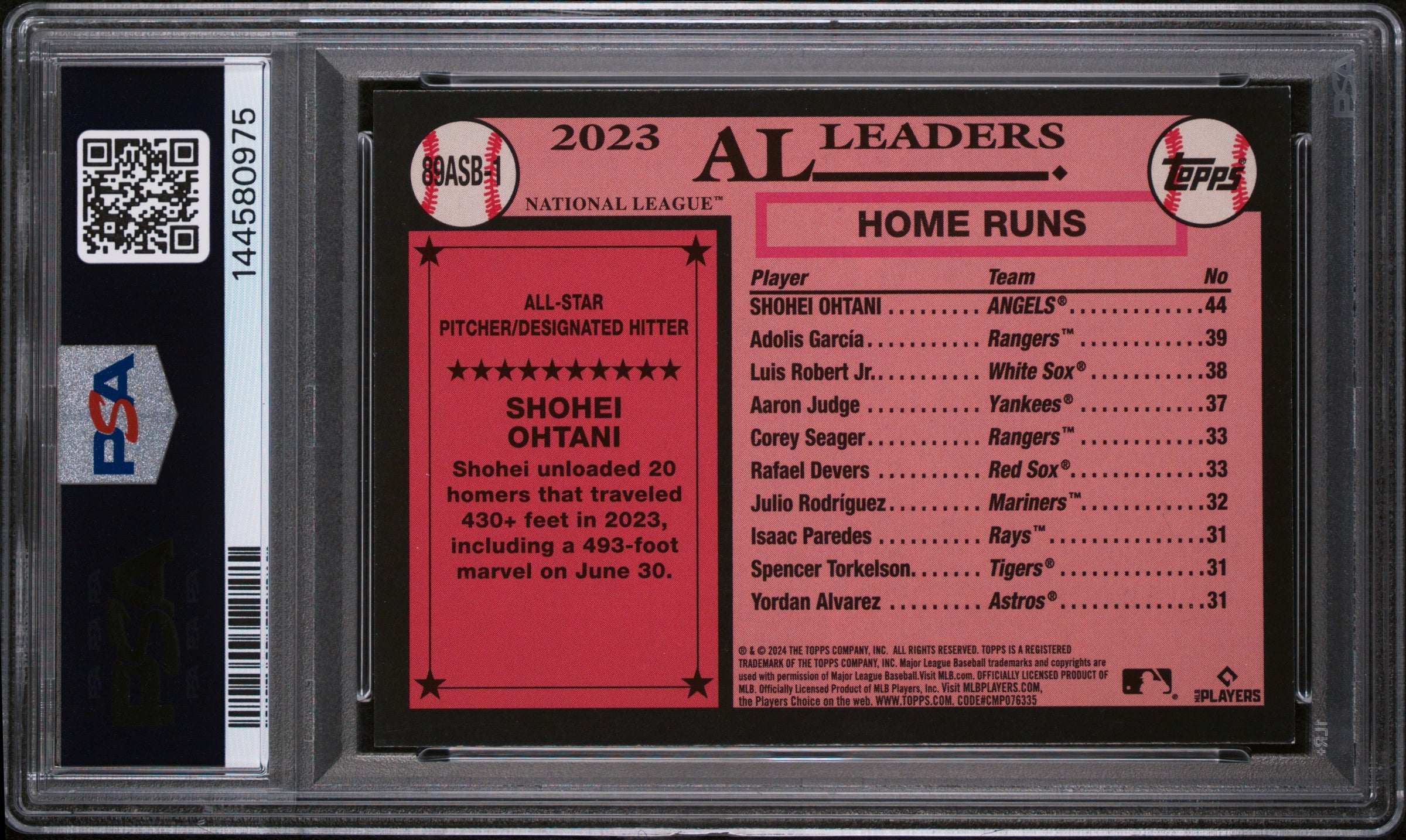 Shohei Ohtani 2024 Topps 1989 All-Star #1 PSA 8-2