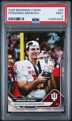 Fernando Mendoza 2025 Bowman U Now Rookie #58 PSA 9-1
