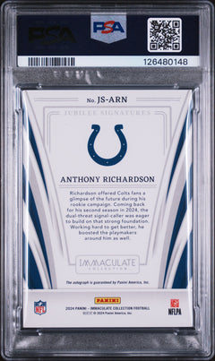 Anthony Richardson 2024 Immaculate Jubilee Gold Auto SP 3/49 PSA 9-2