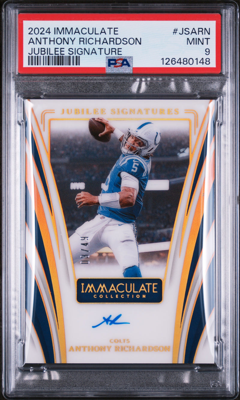 Anthony Richardson 2024 Immaculate Jubilee Gold Auto SP 3/49 PSA 9-1