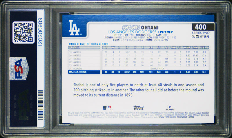 Shohei Ohtani 2025 Topps Rainbow Foil #400 PSA 9-2